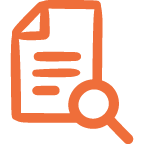 Document with Magnifying Glass Extra Large Orange