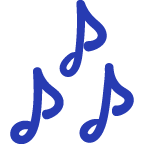 Music Notes Extra Large Blue