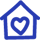 Simple Home with Heart Large Blue